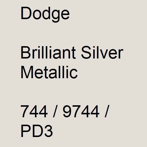 Dodge, Brilliant Silver Metallic, 744 / 9744 / PD3.